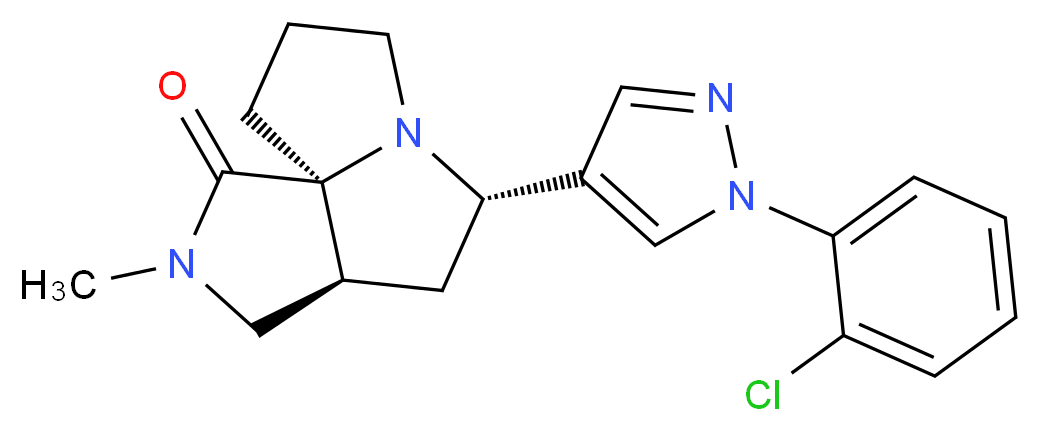 (3aS*,5S*,9aS*)-5-[1-(2-chlorophenyl)-1H-pyrazol-4-yl]-2-methylhexahydro-7H-pyrrolo[3,4-g]pyrrolizin-1(2H)-one_Molecular_structure_CAS_)