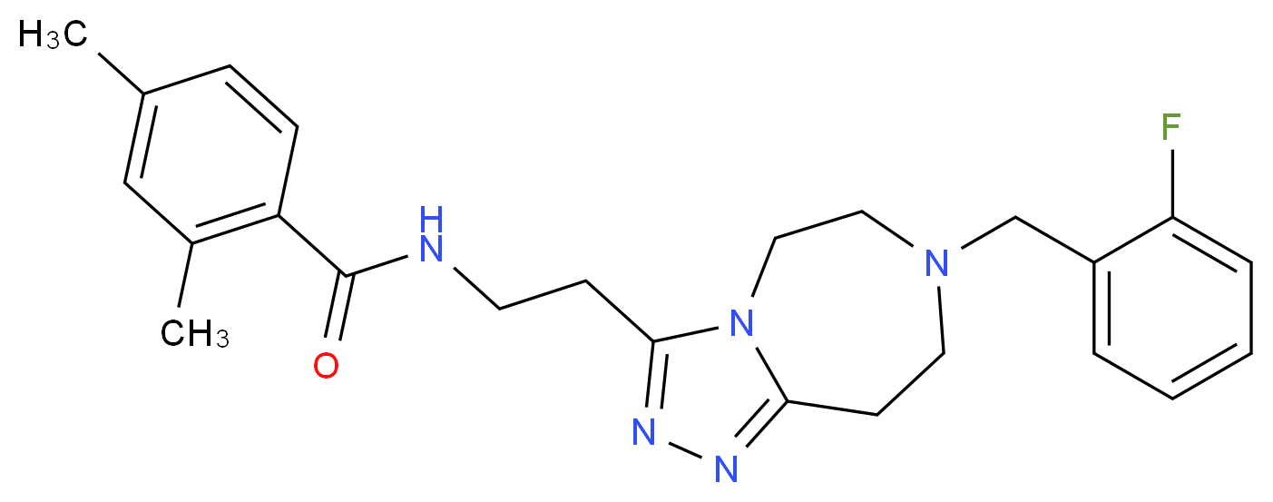 N-{2-[7-(2-fluorobenzyl)-6,7,8,9-tetrahydro-5H-[1,2,4]triazolo[4,3-d][1,4]diazepin-3-yl]ethyl}-2,4-dimethylbenzamide_Molecular_structure_CAS_)