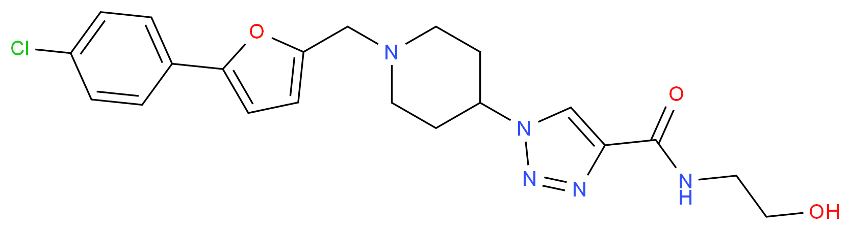 1-(1-{[5-(4-chlorophenyl)-2-furyl]methyl}-4-piperidinyl)-N-(2-hydroxyethyl)-1H-1,2,3-triazole-4-carboxamide_Molecular_structure_CAS_)