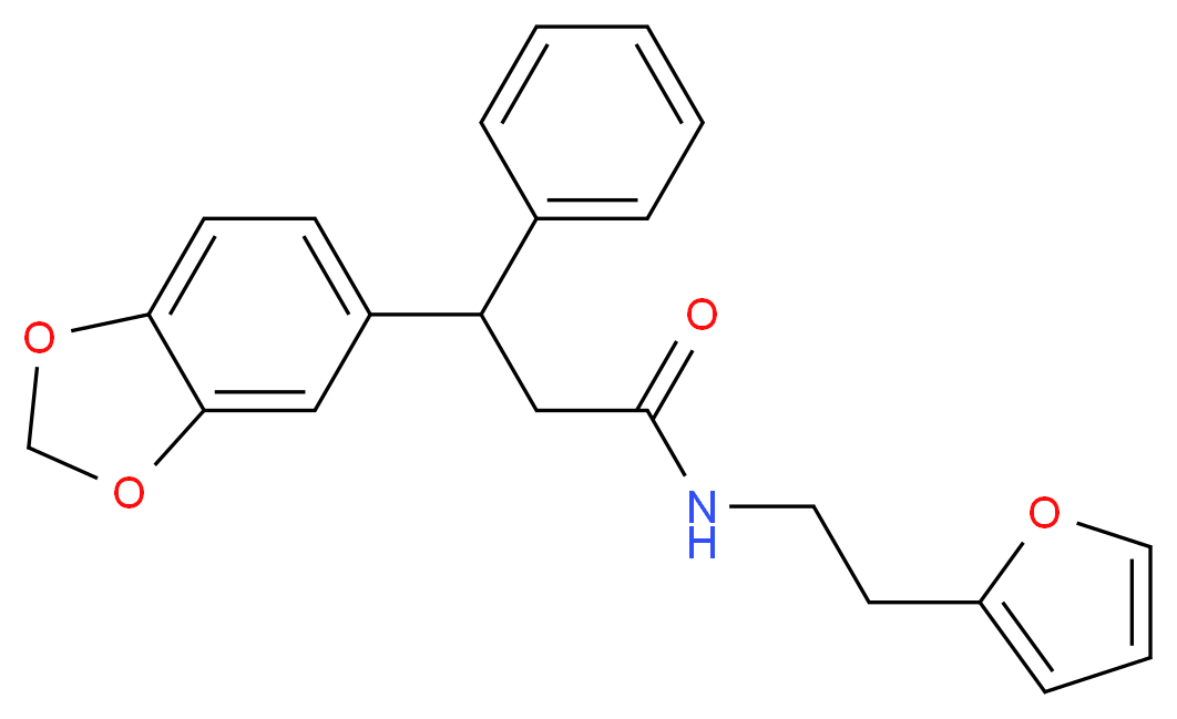 3-(1,3-benzodioxol-5-yl)-N-[2-(2-furyl)ethyl]-3-phenylpropanamide_Molecular_structure_CAS_)