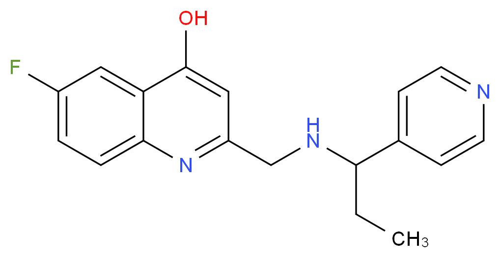 6-fluoro-2-{[(1-pyridin-4-ylpropyl)amino]methyl}quinolin-4-ol_Molecular_structure_CAS_)
