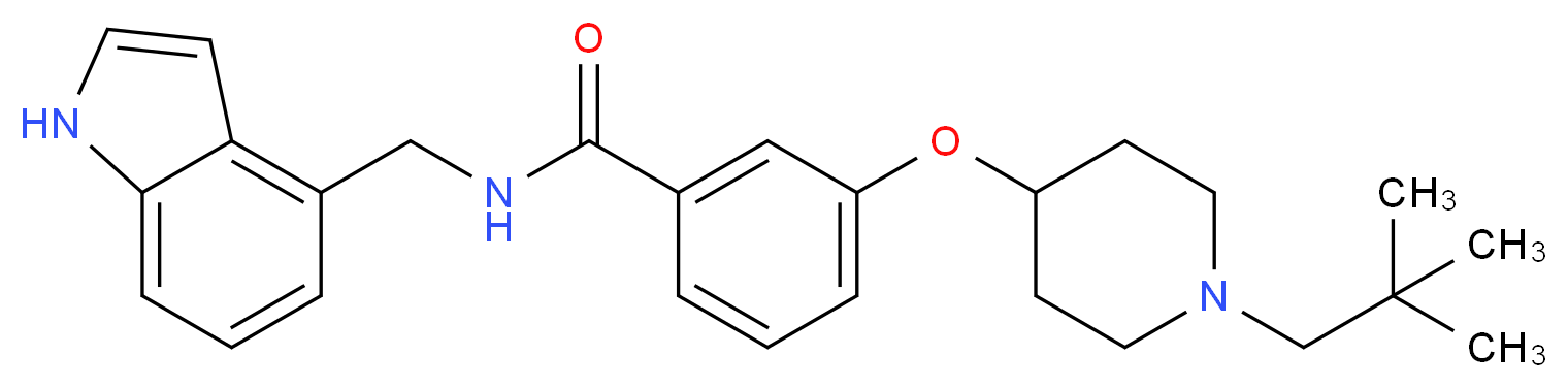 3-{[1-(2,2-dimethylpropyl)-4-piperidinyl]oxy}-N-(1H-indol-4-ylmethyl)benzamide_Molecular_structure_CAS_)