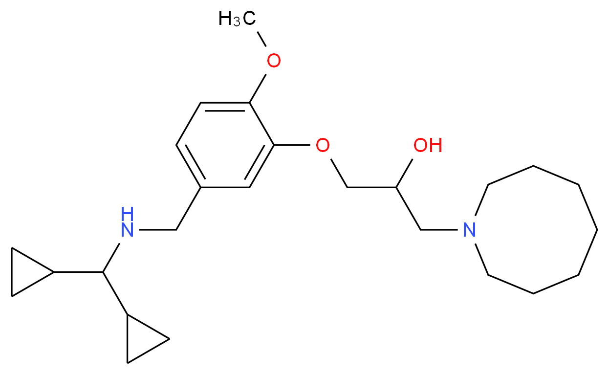 1-(1-azocanyl)-3-(5-{[(dicyclopropylmethyl)amino]methyl}-2-methoxyphenoxy)-2-propanol_Molecular_structure_CAS_)
