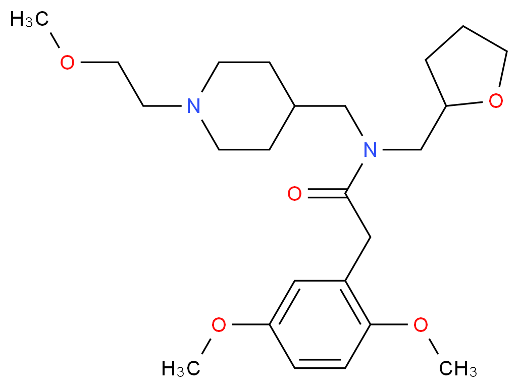 2-(2,5-dimethoxyphenyl)-N-{[1-(2-methoxyethyl)-4-piperidinyl]methyl}-N-(tetrahydro-2-furanylmethyl)acetamide_Molecular_structure_CAS_)