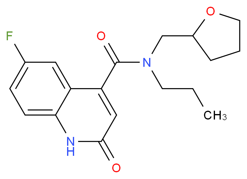 6-fluoro-2-oxo-N-propyl-N-(tetrahydrofuran-2-ylmethyl)-1,2-dihydroquinoline-4-carboxamide_Molecular_structure_CAS_)