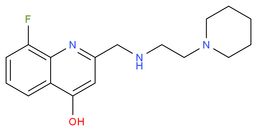 8-fluoro-2-{[(2-piperidin-1-ylethyl)amino]methyl}quinolin-4-ol_Molecular_structure_CAS_)