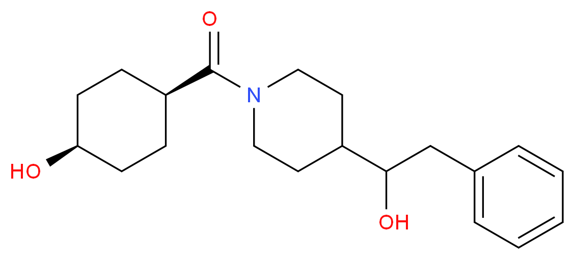 cis-4-{[4-(1-hydroxy-2-phenylethyl)-1-piperidinyl]carbonyl}cyclohexanol_Molecular_structure_CAS_)