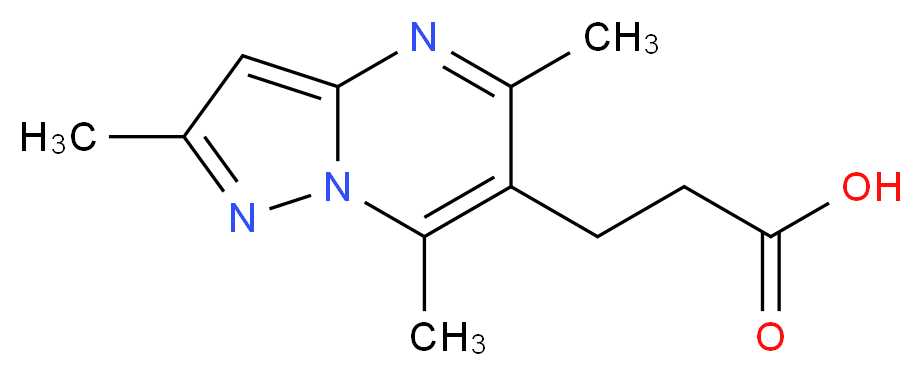 3-(2,5,7-Trimethyl-pyrazolo[1,5-a]pyrimidin-6-yl)-propionic acid_Molecular_structure_CAS_851116-09-1)