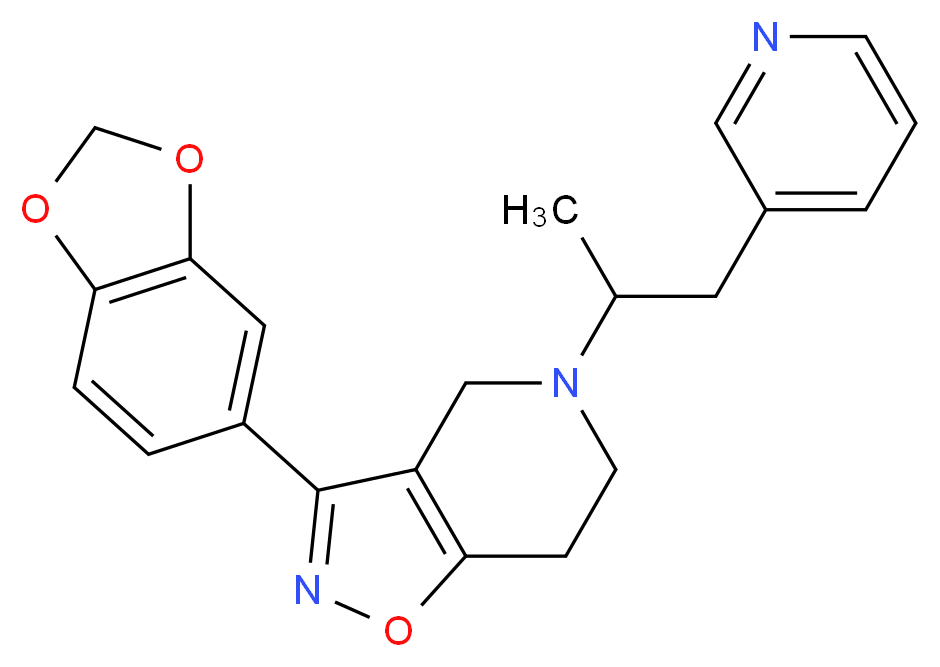 3-(1,3-benzodioxol-5-yl)-5-[1-methyl-2-(3-pyridinyl)ethyl]-4,5,6,7-tetrahydroisoxazolo[4,5-c]pyridine_Molecular_structure_CAS_)