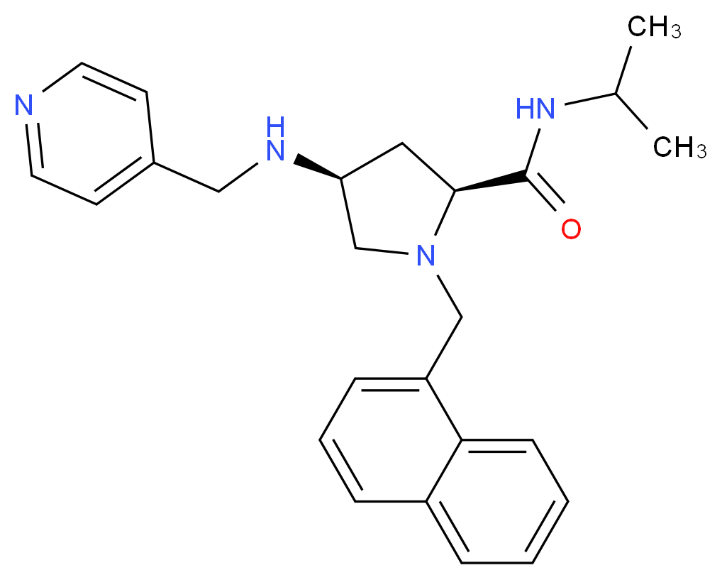 (4S)-N-isopropyl-1-(1-naphthylmethyl)-4-[(4-pyridinylmethyl)amino]-L-prolinamide_Molecular_structure_CAS_)
