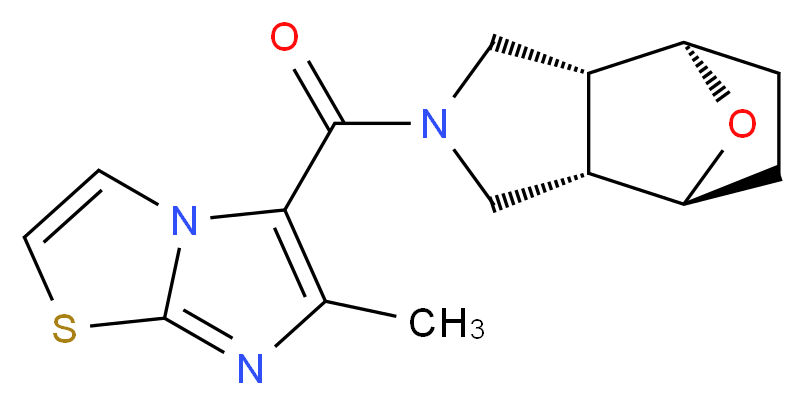 (1R*,2R*,6S*,7S*)-4-[(6-methylimidazo[2,1-b][1,3]thiazol-5-yl)carbonyl]-10-oxa-4-azatricyclo[5.2.1.0~2,6~]decane_Molecular_structure_CAS_)