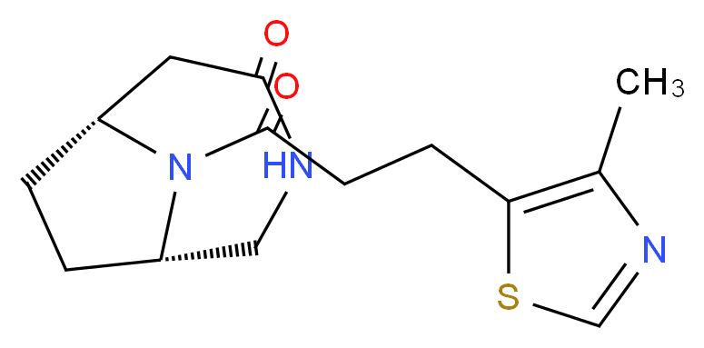 (1S*,6R*)-9-[3-(4-methyl-1,3-thiazol-5-yl)propanoyl]-3,9-diazabicyclo[4.2.1]nonan-4-one_Molecular_structure_CAS_)