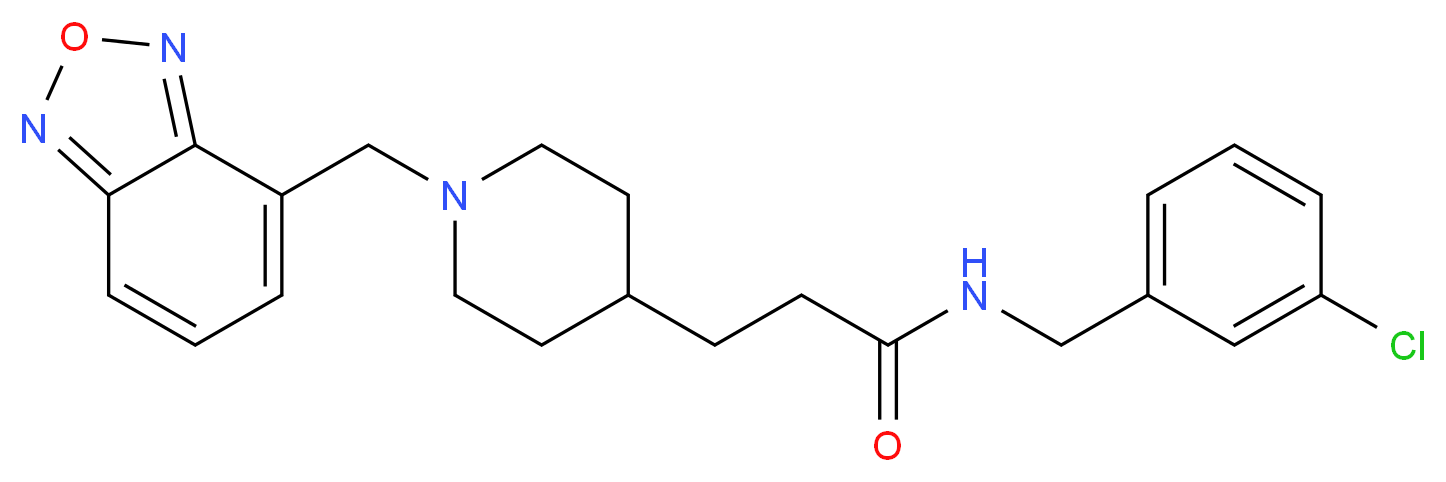 3-[1-(2,1,3-benzoxadiazol-4-ylmethyl)-4-piperidinyl]-N-(3-chlorobenzyl)propanamide_Molecular_structure_CAS_)