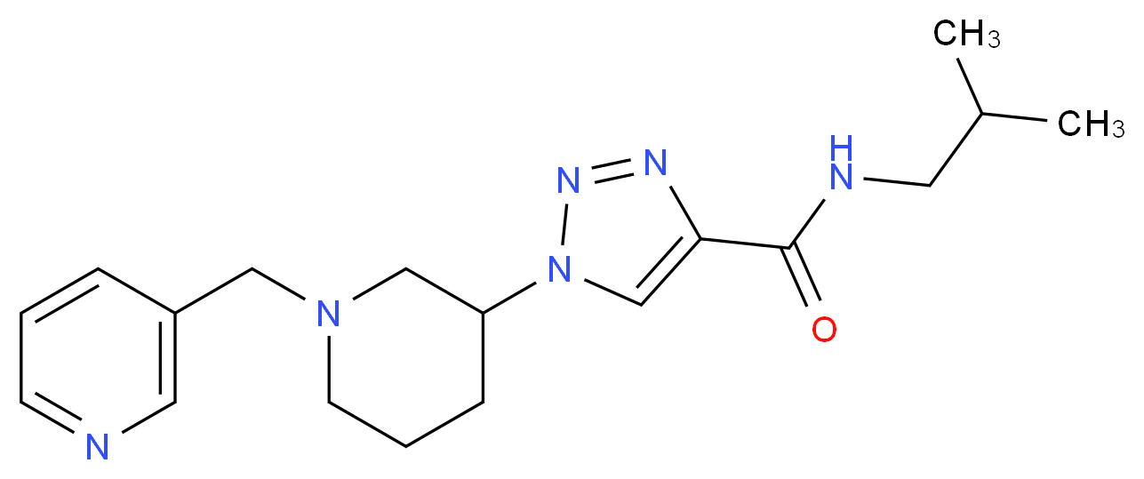 N-isobutyl-1-[1-(3-pyridinylmethyl)-3-piperidinyl]-1H-1,2,3-triazole-4-carboxamide_Molecular_structure_CAS_)