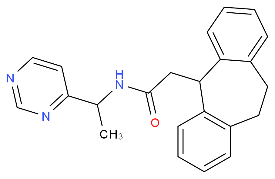 2-(10,11-dihydro-5H-dibenzo[a,d][7]annulen-5-yl)-N-[1-(4-pyrimidinyl)ethyl]acetamide_Molecular_structure_CAS_)