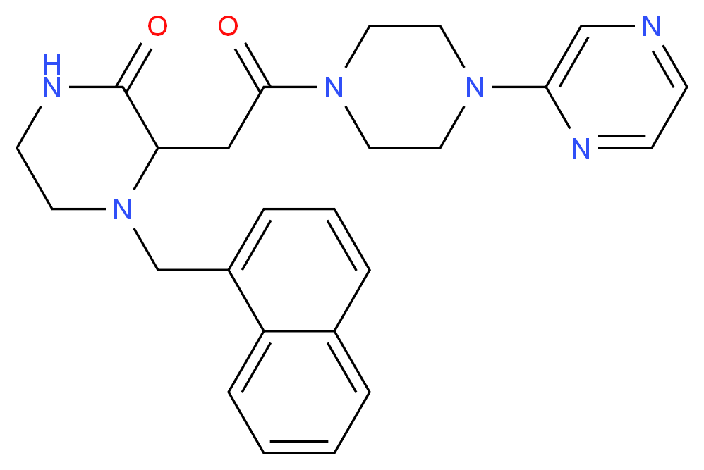 4-(1-naphthylmethyl)-3-{2-oxo-2-[4-(2-pyrazinyl)-1-piperazinyl]ethyl}-2-piperazinone_Molecular_structure_CAS_)