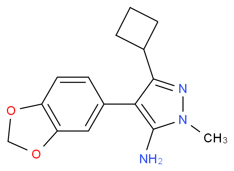 4-(2H-1,3-benzodioxol-5-yl)-5-cyclobutyl-2-methyl-2,3-dihydro-1H-pyrazol-3-imine_Molecular_structure_CAS_)