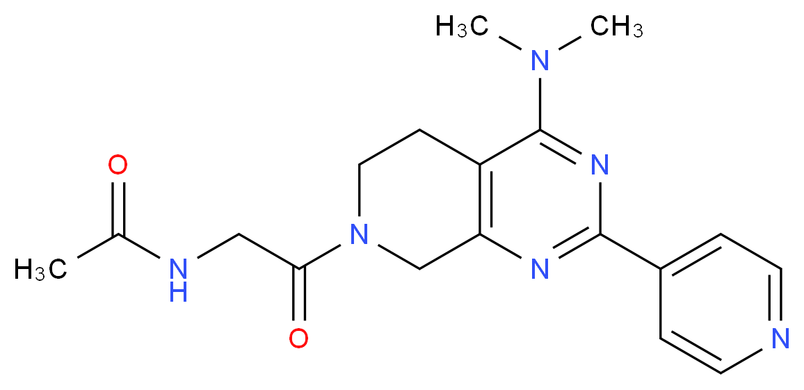 N-{2-[4-(dimethylamino)-2-pyridin-4-yl-5,8-dihydropyrido[3,4-d]pyrimidin-7(6H)-yl]-2-oxoethyl}acetamide (non-preferred name)_Molecular_structure_CAS_)