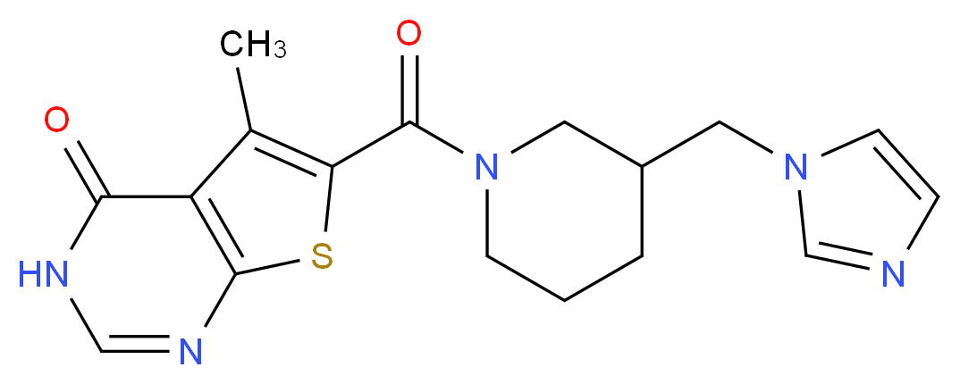 6-{[3-(1H-imidazol-1-ylmethyl)-1-piperidinyl]carbonyl}-5-methylthieno[2,3-d]pyrimidin-4(3H)-one_Molecular_structure_CAS_)
