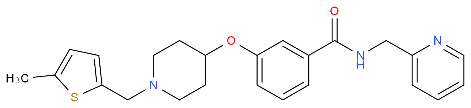 3-({1-[(5-methyl-2-thienyl)methyl]-4-piperidinyl}oxy)-N-(2-pyridinylmethyl)benzamide_Molecular_structure_CAS_)