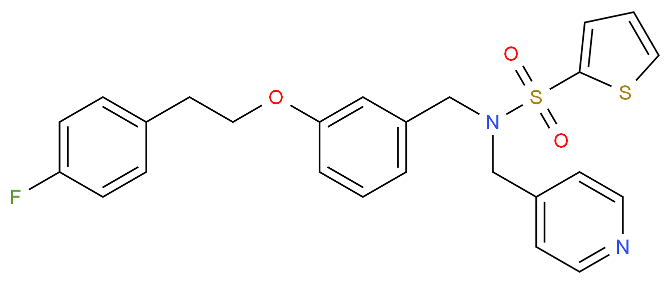 N-{3-[2-(4-fluorophenyl)ethoxy]benzyl}-N-(4-pyridinylmethyl)-2-thiophenesulfonamide_Molecular_structure_CAS_)
