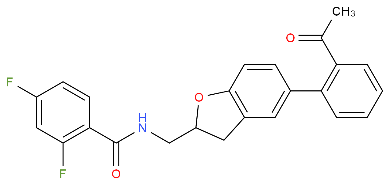 N-{[5-(2-acetylphenyl)-2,3-dihydro-1-benzofuran-2-yl]methyl}-2,4-difluorobenzamide_Molecular_structure_CAS_)