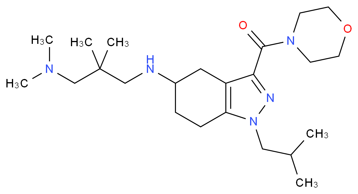 N'-[1-isobutyl-3-(4-morpholinylcarbonyl)-4,5,6,7-tetrahydro-1H-indazol-5-yl]-N,N,2,2-tetramethyl-1,3-propanediamine_Molecular_structure_CAS_)