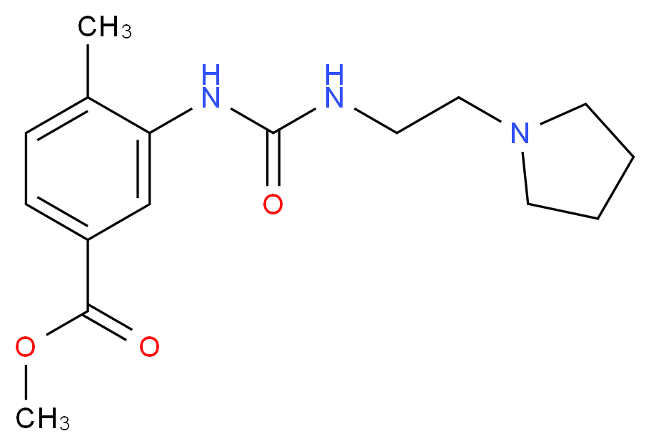 methyl 4-methyl-3-({[(2-pyrrolidin-1-ylethyl)amino]carbonyl}amino)benzoate_Molecular_structure_CAS_)