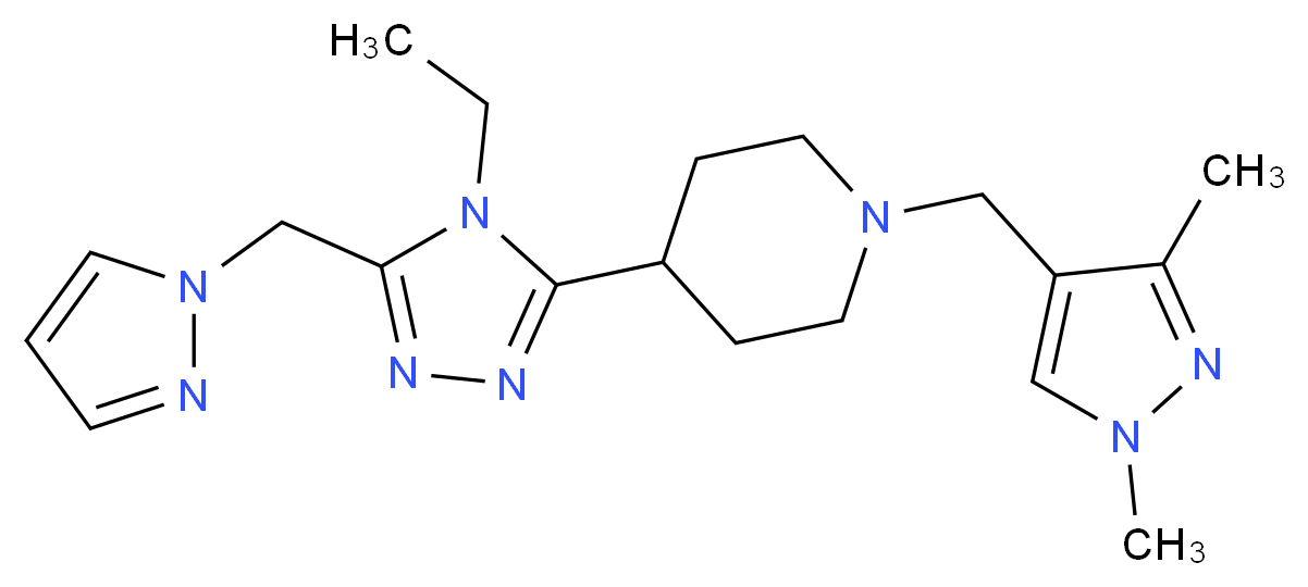 1-[(1,3-dimethyl-1H-pyrazol-4-yl)methyl]-4-[4-ethyl-5-(1H-pyrazol-1-ylmethyl)-4H-1,2,4-triazol-3-yl]piperidine_Molecular_structure_CAS_)