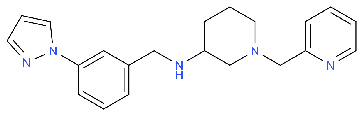 N-[3-(1H-pyrazol-1-yl)benzyl]-1-(2-pyridinylmethyl)-3-piperidinamine_Molecular_structure_CAS_)
