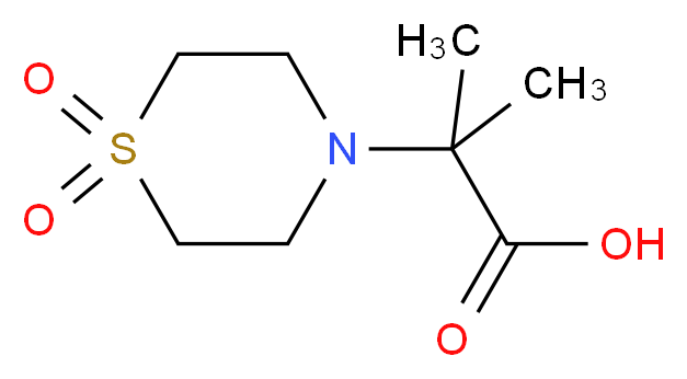 2-(1,1-dioxo-1$l^{6},4-thiomorpholin-4-yl)-2-methylpropanoic acid_Molecular_structure_CAS_)
