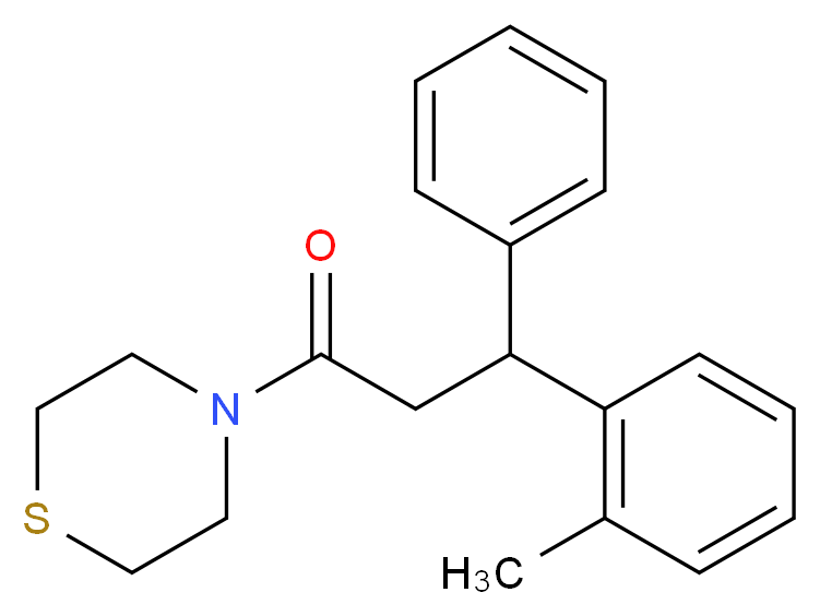 4-[3-(2-methylphenyl)-3-phenylpropanoyl]thiomorpholine_Molecular_structure_CAS_)