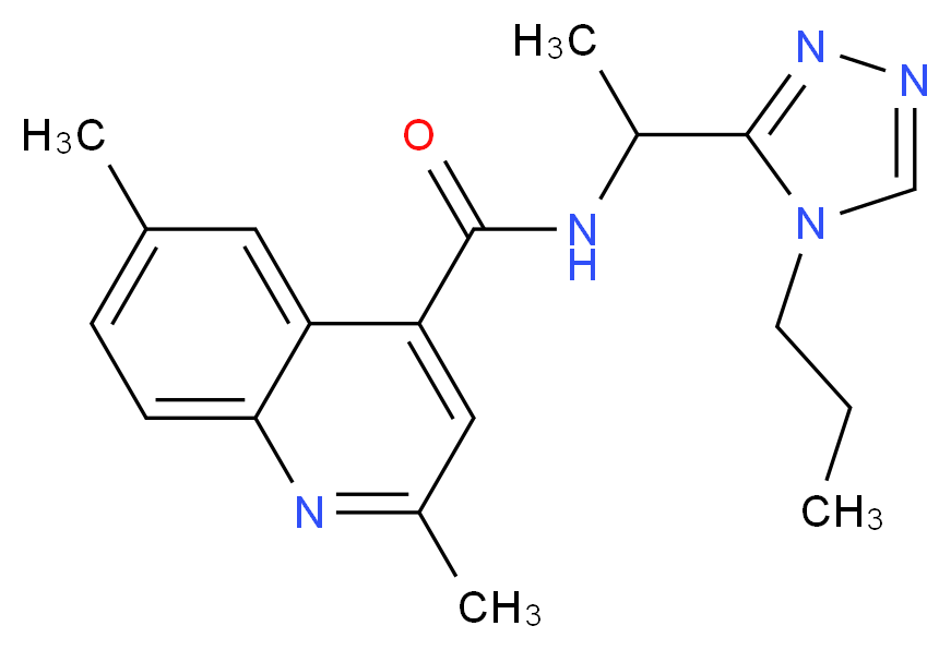 2,6-dimethyl-N-[1-(4-propyl-4H-1,2,4-triazol-3-yl)ethyl]quinoline-4-carboxamide_Molecular_structure_CAS_)