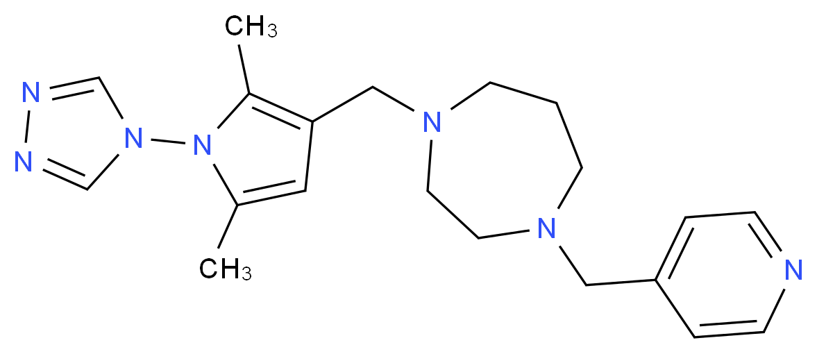 1-{[2,5-dimethyl-1-(4H-1,2,4-triazol-4-yl)-1H-pyrrol-3-yl]methyl}-4-(pyridin-4-ylmethyl)-1,4-diazepane_Molecular_structure_CAS_)