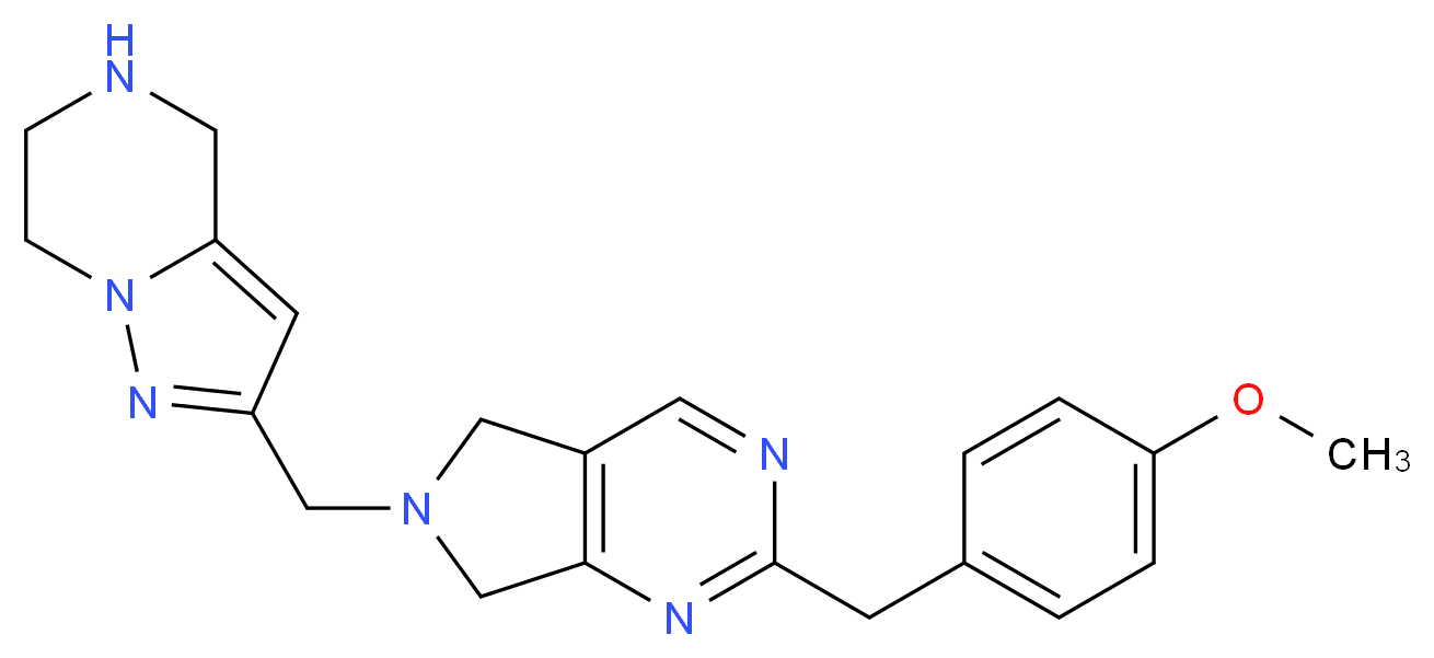 2-(4-methoxybenzyl)-6-(4,5,6,7-tetrahydropyrazolo[1,5-a]pyrazin-2-ylmethyl)-6,7-dihydro-5H-pyrrolo[3,4-d]pyrimidine_Molecular_structure_CAS_)