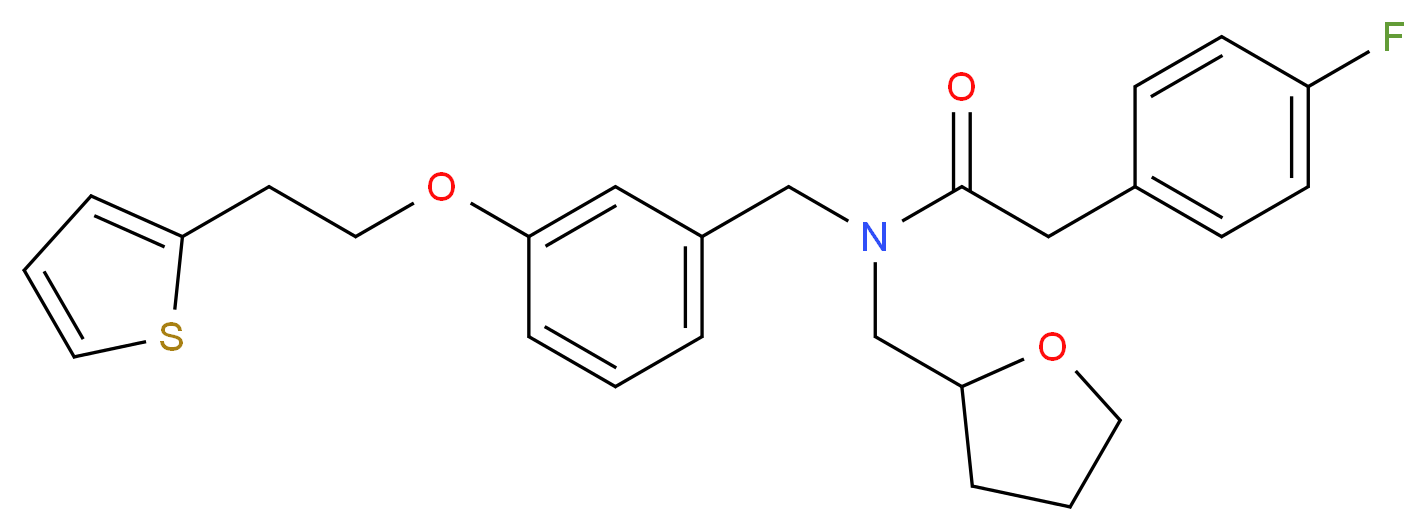 2-(4-fluorophenyl)-N-(tetrahydro-2-furanylmethyl)-N-{3-[2-(2-thienyl)ethoxy]benzyl}acetamide_Molecular_structure_CAS_)