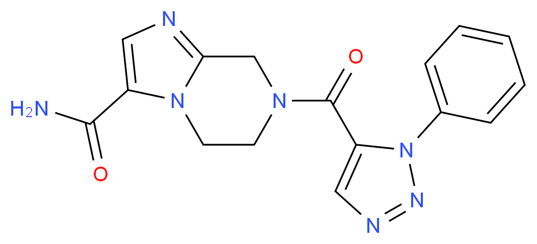 7-[(1-phenyl-1H-1,2,3-triazol-5-yl)carbonyl]-5,6,7,8-tetrahydroimidazo[1,2-a]pyrazine-3-carboxamide_Molecular_structure_CAS_)