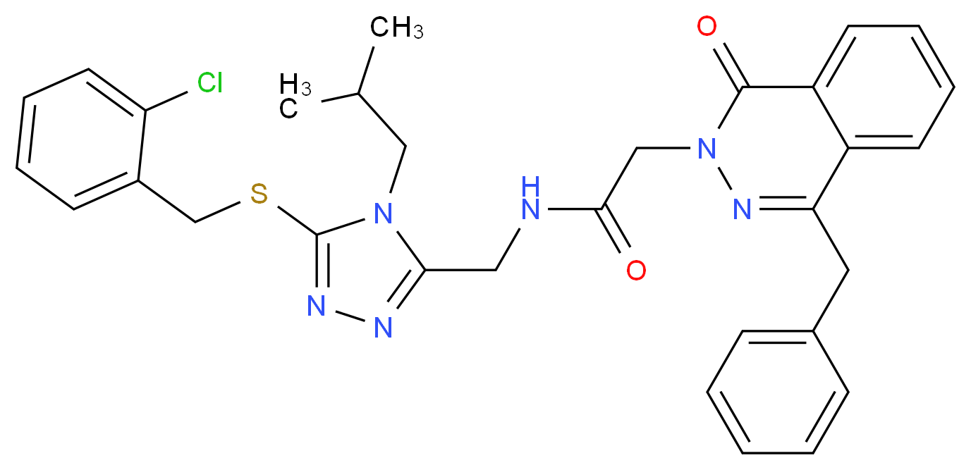 2-(4-benzyl-1-oxo-2(1H)-phthalazinyl)-N-({5-[(2-chlorobenzyl)thio]-4-isobutyl-4H-1,2,4-triazol-3-yl}methyl)acetamide_Molecular_structure_CAS_)