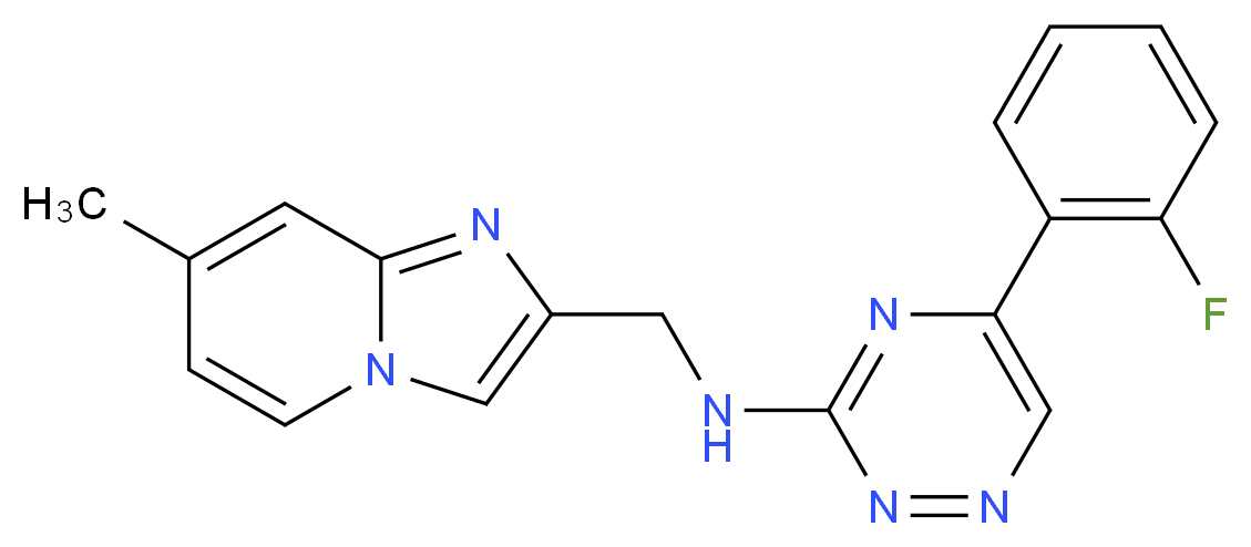 5-(2-fluorophenyl)-N-[(7-methylimidazo[1,2-a]pyridin-2-yl)methyl]-1,2,4-triazin-3-amine_Molecular_structure_CAS_)