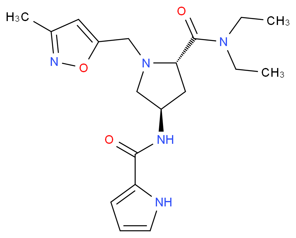 (4R)-N,N-diethyl-1-[(3-methylisoxazol-5-yl)methyl]-4-[(1H-pyrrol-2-ylcarbonyl)amino]-L-prolinamide_Molecular_structure_CAS_)