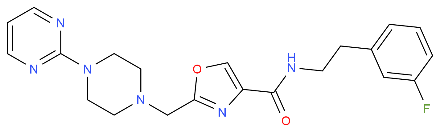 N-[2-(3-fluorophenyl)ethyl]-2-{[4-(2-pyrimidinyl)-1-piperazinyl]methyl}-1,3-oxazole-4-carboxamide_Molecular_structure_CAS_)