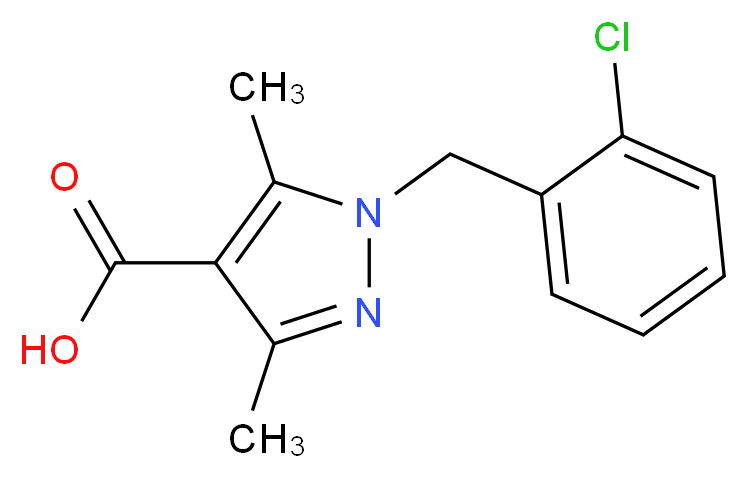 1-(2-Chloro-benzyl)-3,5-dimethyl-1H-pyrazole-4-carboxylic acid_Molecular_structure_CAS_)