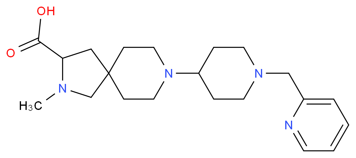 2-methyl-8-[1-(2-pyridinylmethyl)-4-piperidinyl]-2,8-diazaspiro[4.5]decane-3-carboxylic acid_Molecular_structure_CAS_)