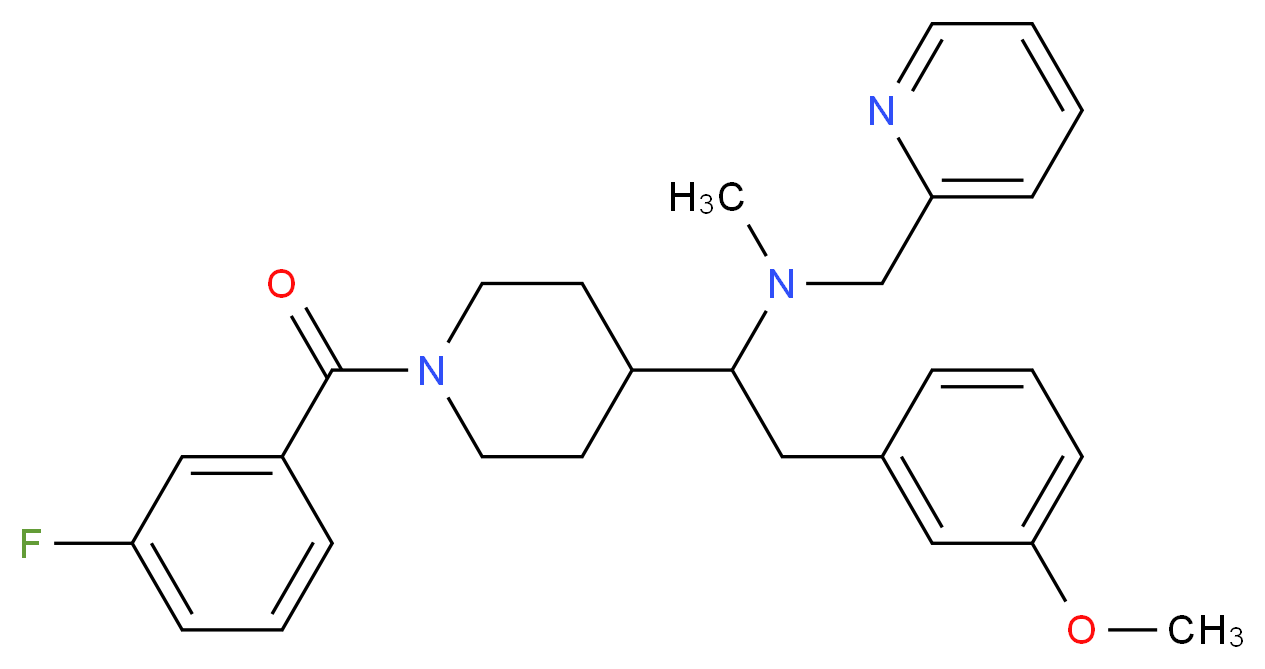 1-[1-(3-fluorobenzoyl)-4-piperidinyl]-2-(3-methoxyphenyl)-N-methyl-N-(2-pyridinylmethyl)ethanamine_Molecular_structure_CAS_)