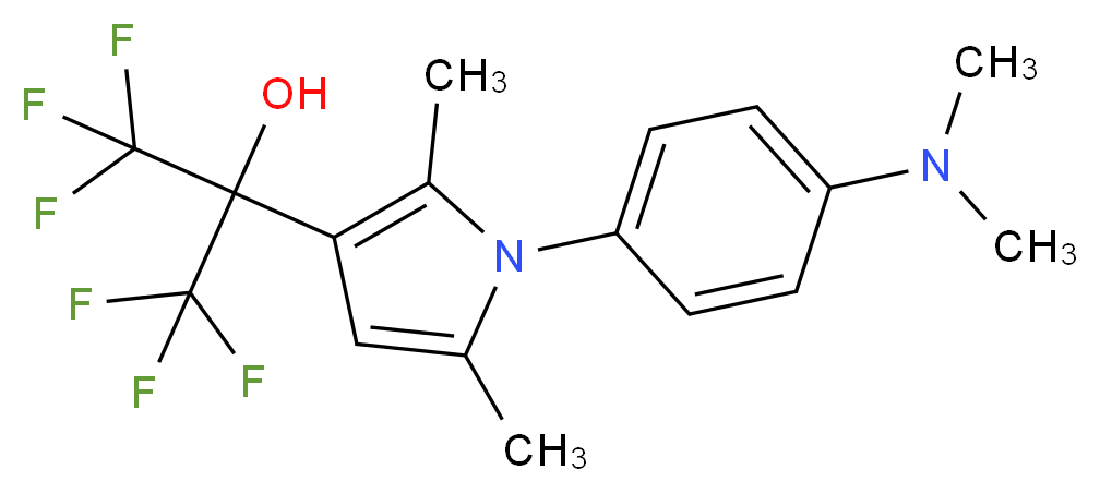 2-[1-(4-Dimethylamino-phenyl)-2,5-dimethyl-1H-pyrrol-3-yl]-1,1,1,3,3,3-hexafluoro-propan-2-ol_Molecular_structure_CAS_)