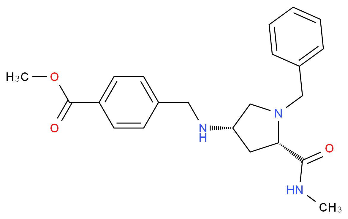 methyl 4-[({(3S,5S)-1-benzyl-5-[(methylamino)carbonyl]-3-pyrrolidinyl}amino)methyl]benzoate_Molecular_structure_CAS_)
