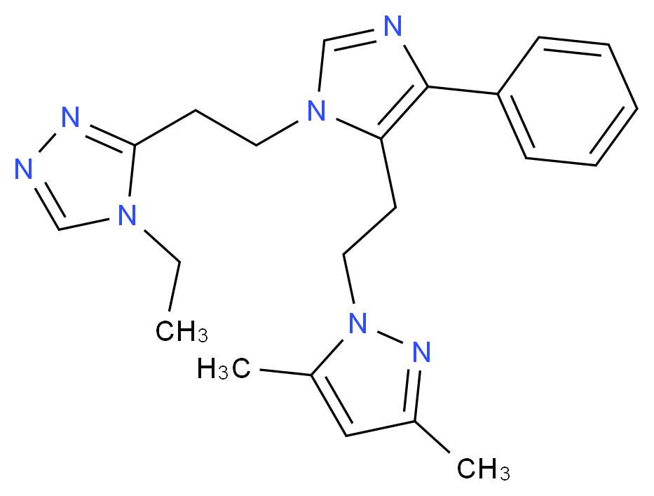 3-(2-{5-[2-(3,5-dimethyl-1H-pyrazol-1-yl)ethyl]-4-phenyl-1H-imidazol-1-yl}ethyl)-4-ethyl-4H-1,2,4-triazole_Molecular_structure_CAS_)