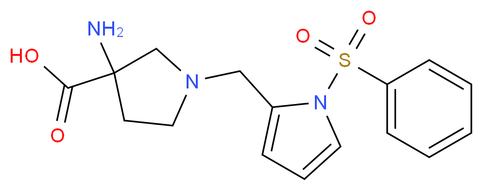 3-amino-1-{[1-(phenylsulfonyl)-1H-pyrrol-2-yl]methyl}pyrrolidine-3-carboxylic acid_Molecular_structure_CAS_)