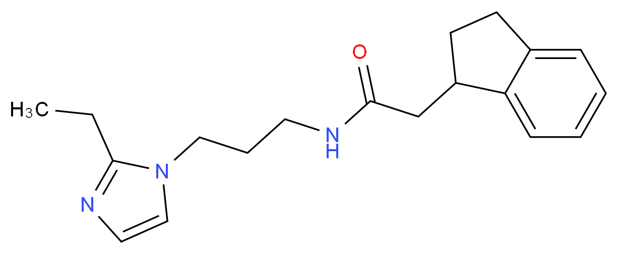 2-(2,3-dihydro-1H-inden-1-yl)-N-[3-(2-ethyl-1H-imidazol-1-yl)propyl]acetamide_Molecular_structure_CAS_)