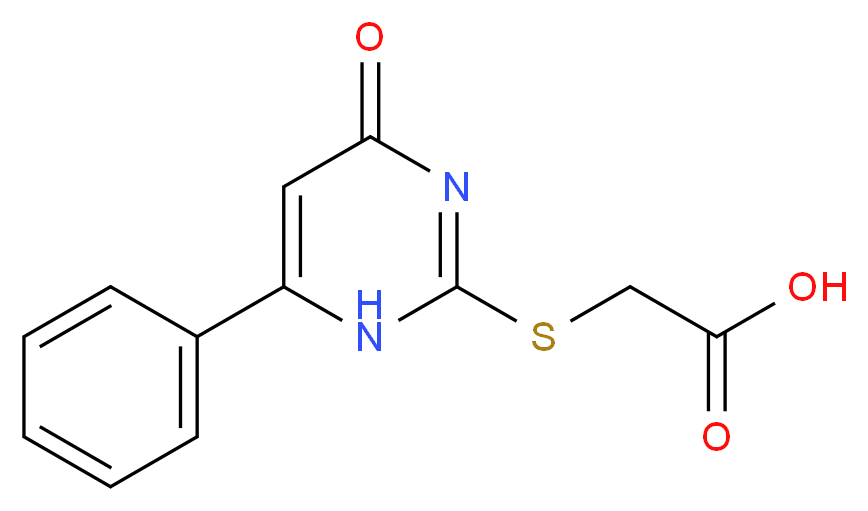 (4-Oxo-6-phenyl-1,4-dihydro-pyrimidin-2-yl-sulfanyl)-acetic acid_Molecular_structure_CAS_67466-26-6)